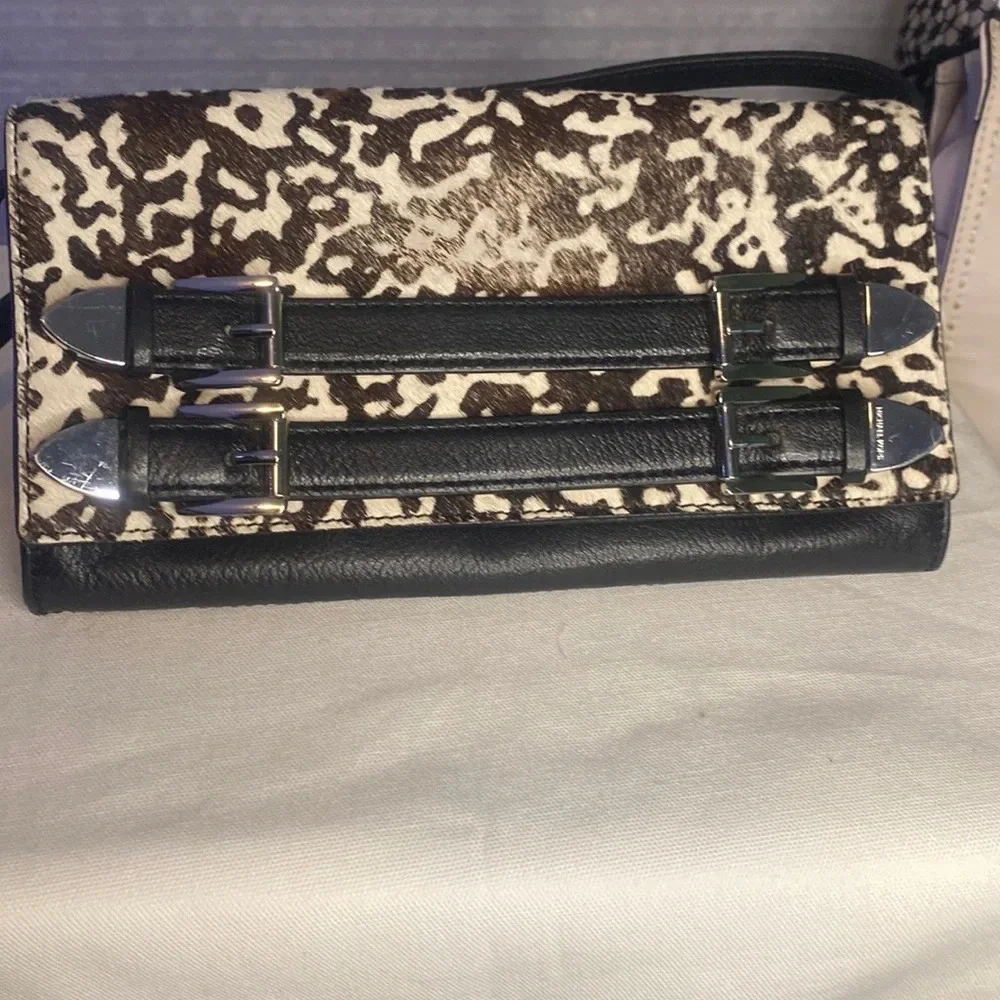 Michael Kors Haircalf Leather Robin Convertible Clutch/Shoulder Bag/Handbag